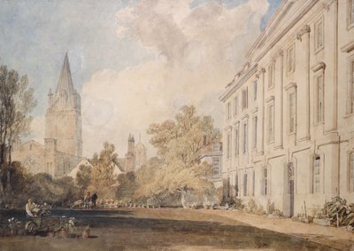 Vista de la Catedral de Christ Church y parte del Corpus Christi College, 1803-04 de Joseph Mallord William Turner